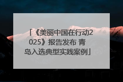 《美丽中国在行动2025》报告发布 青岛入选典型实践案例