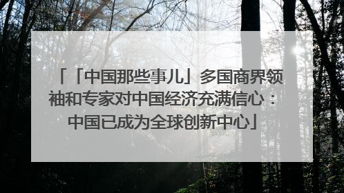 「中国那些事儿」多国商界领袖和专家对中国经济充满信心：中国已成为全球创新中心