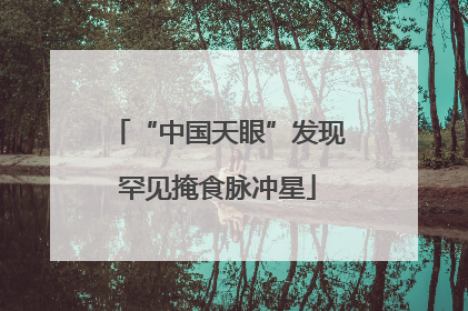 “中国天眼”发现罕见掩食脉冲星