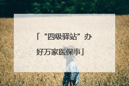 “四级驿站”办好万家医保事