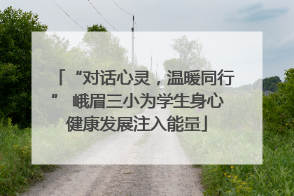 “对话心灵，温暖同行” 峨眉三小为学生身心健康发展注入能量