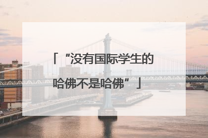 “没有国际学生的哈佛不是哈佛”