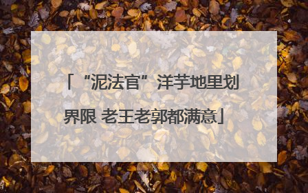 “泥法官”洋芋地里划界限 老王老郭都满意