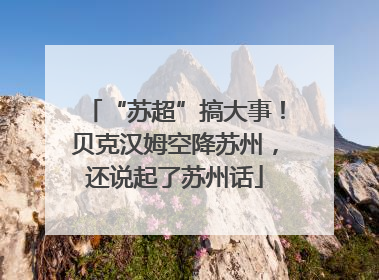 “苏超”搞大事！贝克汉姆空降苏州，还说起了苏州话