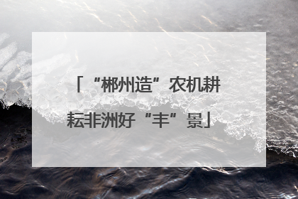 “郴州造”农机耕耘非洲好“丰”景