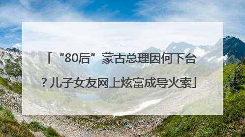 “80后”蒙古总理因何下台？儿子女友网上炫富成导火索