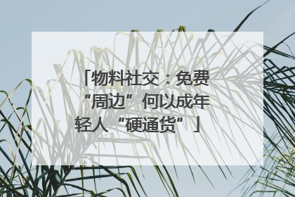 物料社交：免费“周边”何以成年轻人“硬通货”