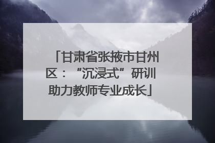 甘肃省张掖市甘州区：“沉浸式”研训助力教师专业成长