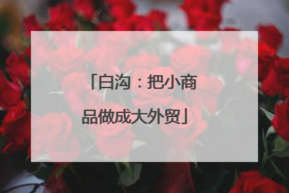 白沟：把小商品做成大外贸