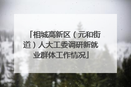 相城高新区（元和街道）人大工委调研新就业群体工作情况