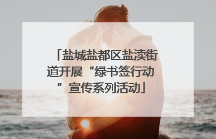 盐城盐都区盐渎街道开展“绿书签行动”宣传系列活动