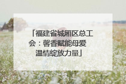 福建省城厢区总工会：馨香赋能母爱 温情绽放力量