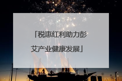 税惠红利助力彭艾产业健康发展