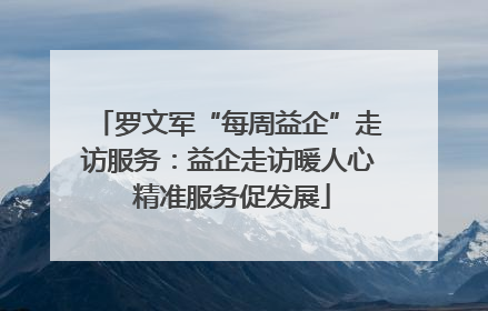 罗文军“每周益企”走访服务：益企走访暖人心 精准服务促发展