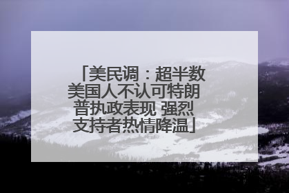 美民调：超半数美国人不认可特朗普执政表现 强烈支持者热情降温