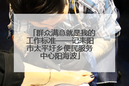 群众满意就是我的工作标准——记耒阳市太平圩乡便民服务中心阳海波
