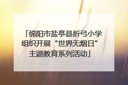 绵阳市盐亭县折弓小学组织开展“世界无烟日”主题教育系列活动