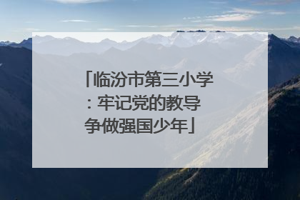 临汾市第三小学：牢记党的教导 争做强国少年