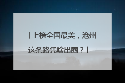 上榜全国最美，沧州这条路凭啥出圈？