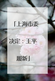 上海市委决定：王平履新
