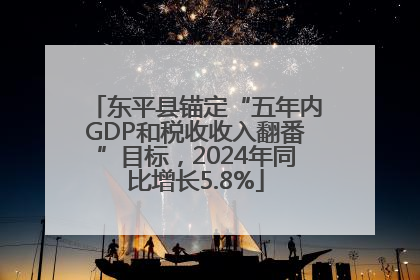 东平县锚定“五年内GDP和税收收入翻番”目标，2024年同比增长5.8%
