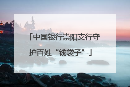 中国银行崇阳支行守护百姓“钱袋子”