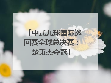 中式九球国际巡回赛全球总决赛：楚秉杰夺冠