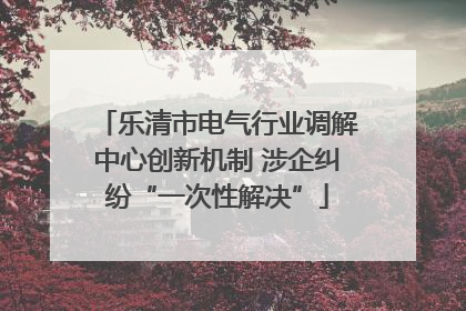乐清市电气行业调解中心创新机制 涉企纠纷“一次性解决”