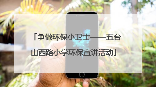 争做环保小卫士——五台山西路小学环保宣讲活动