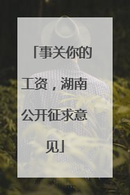 事关你的工资，湖南公开征求意见