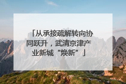 从承接疏解转向协同跃升，武清京津产业新城“焕新”