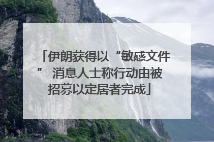 伊朗获得以“敏感文件” 消息人士称行动由被招募以定居者完成