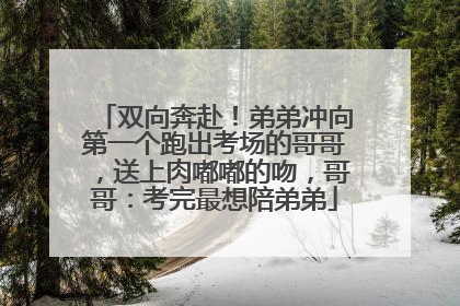 双向奔赴！弟弟冲向第一个跑出考场的哥哥，送上肉嘟嘟的吻，哥哥：考完最想陪弟弟