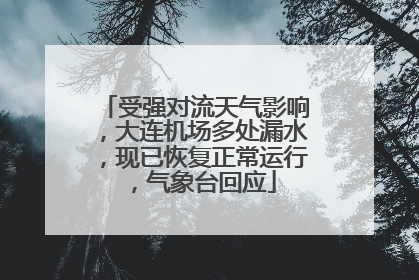 受强对流天气影响，大连机场多处漏水，现已恢复正常运行，气象台回应