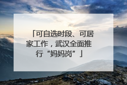可自选时段、可居家工作，武汉全面推行“妈妈岗”