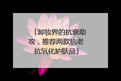 卸妆界的抗衰助攻，推荐两款抗老抗氧化护肤品