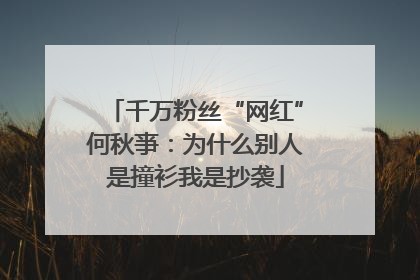 千万粉丝“网红”何秋亊：为什么别人是撞衫我是抄袭
