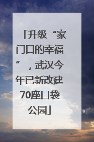 升级“家门口的幸福”，武汉今年已新改建70座口袋公园