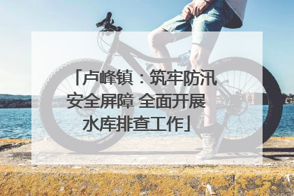 卢峰镇：筑牢防汛安全屏障 全面开展水库排查工作