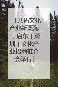 共拓文化产业新蓝海，启东（深圳）文化产业招商推介会举行