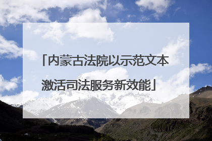 内蒙古法院以示范文本激活司法服务新效能