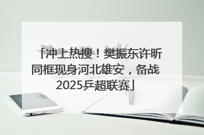 冲上热搜！樊振东许昕同框现身河北雄安，备战2025乒超联赛