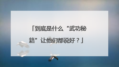 到底是什么“武功秘籍”让他们都说好？