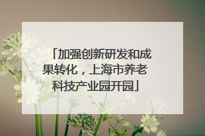 加强创新研发和成果转化，上海市养老科技产业园开园