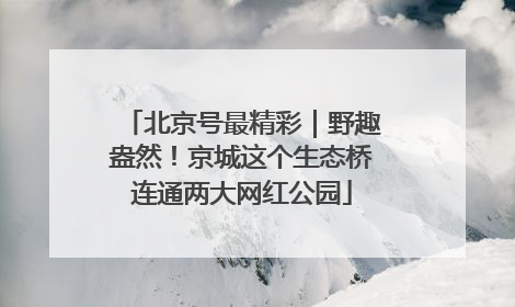 北京号最精彩｜野趣盎然！京城这个生态桥连通两大网红公园