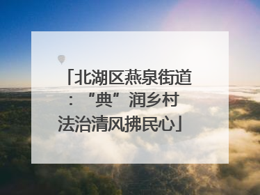 北湖区燕泉街道：“典”润乡村 法治清风拂民心