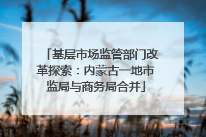 基层市场监管部门改革探索：内蒙古一地市监局与商务局合并