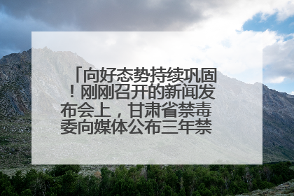向好态势持续巩固！刚刚召开的新闻发布会上，甘肃省禁毒委向媒体公布三年禁毒工作“成绩单”
