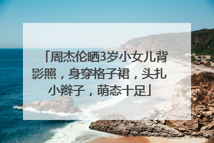 周杰伦晒3岁小女儿背影照，身穿格子裙，头扎小辫子，萌态十足
