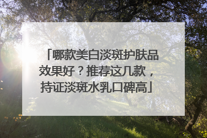 哪款美白淡斑护肤品效果好？推荐这几款，持证淡斑水乳口碑高